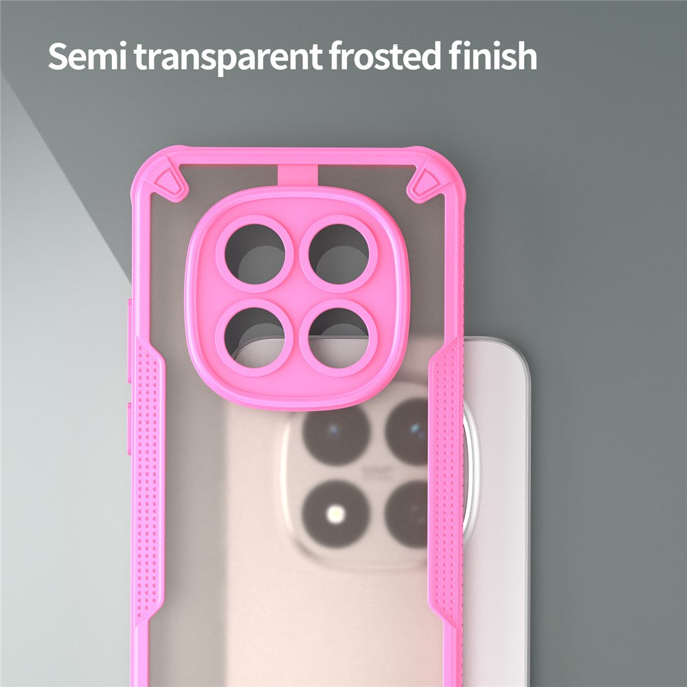 For Xiaomi Redmi Note 15 Pro 5G (Global) Case PC + TPU Semi-Transparent Frosted Finish Protective Phone Cover - Pink