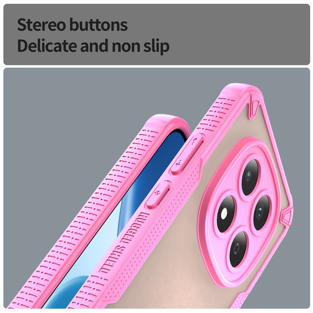 For Xiaomi Redmi Note 15 Pro 5G (Global) Case PC + TPU Semi-Transparent Frosted Finish Protective Phone Cover - Pink
