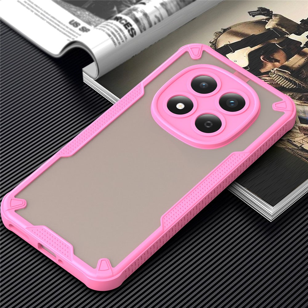 For Xiaomi Redmi Note 15 Pro 5G (Global) Case PC + TPU Semi-Transparent Frosted Finish Protective Phone Cover - Pink