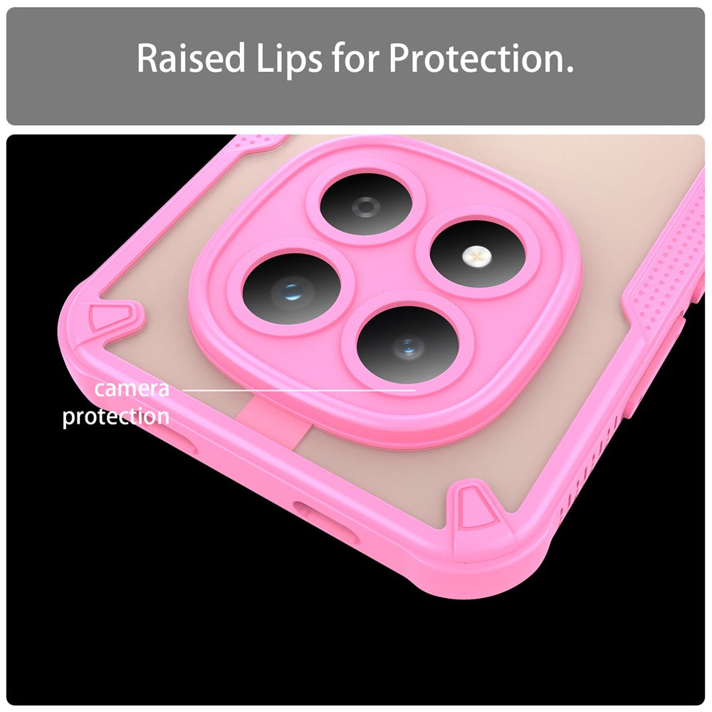For Xiaomi Redmi Note 15 Pro 5G (Global) Case PC + TPU Semi-Transparent Frosted Finish Protective Phone Cover - Pink