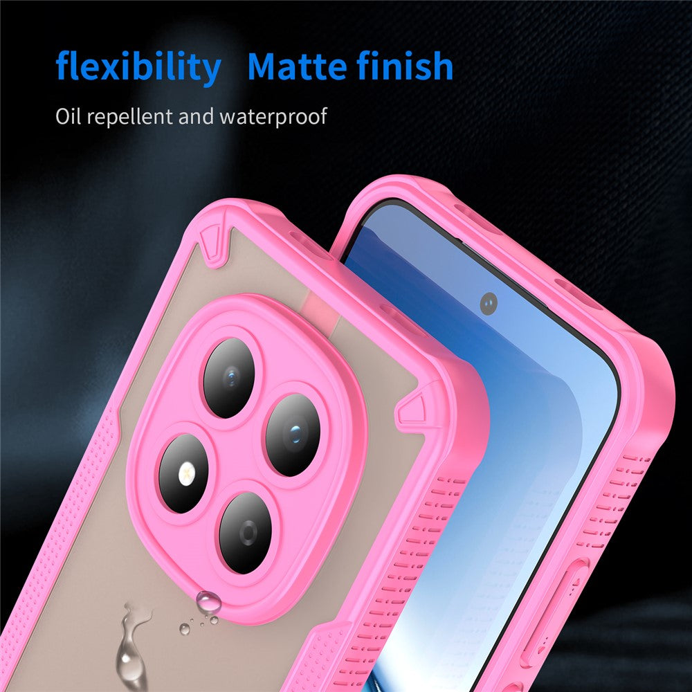 For Xiaomi Redmi Note 15 Pro 5G (Global) Case PC + TPU Semi-Transparent Frosted Finish Protective Phone Cover - Pink