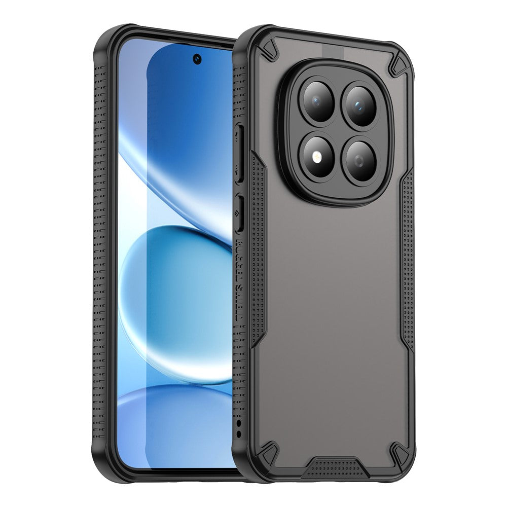 For Xiaomi Redmi Note 15 Pro 5G (Global) Case PC + TPU Semi-Transparent Frosted Finish Protective Phone Cover - Black