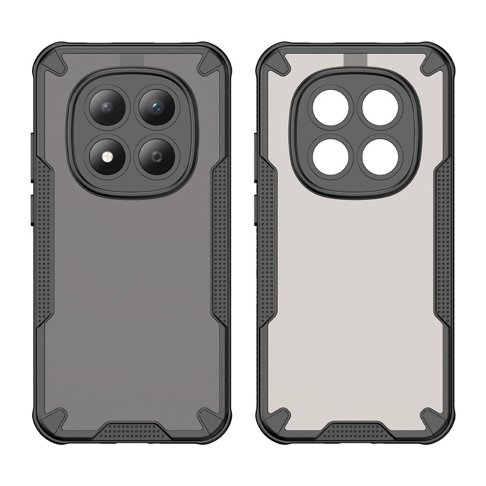 For Xiaomi Redmi Note 15 Pro 5G (Global) Case PC + TPU Semi-Transparent Frosted Finish Protective Phone Cover - Black