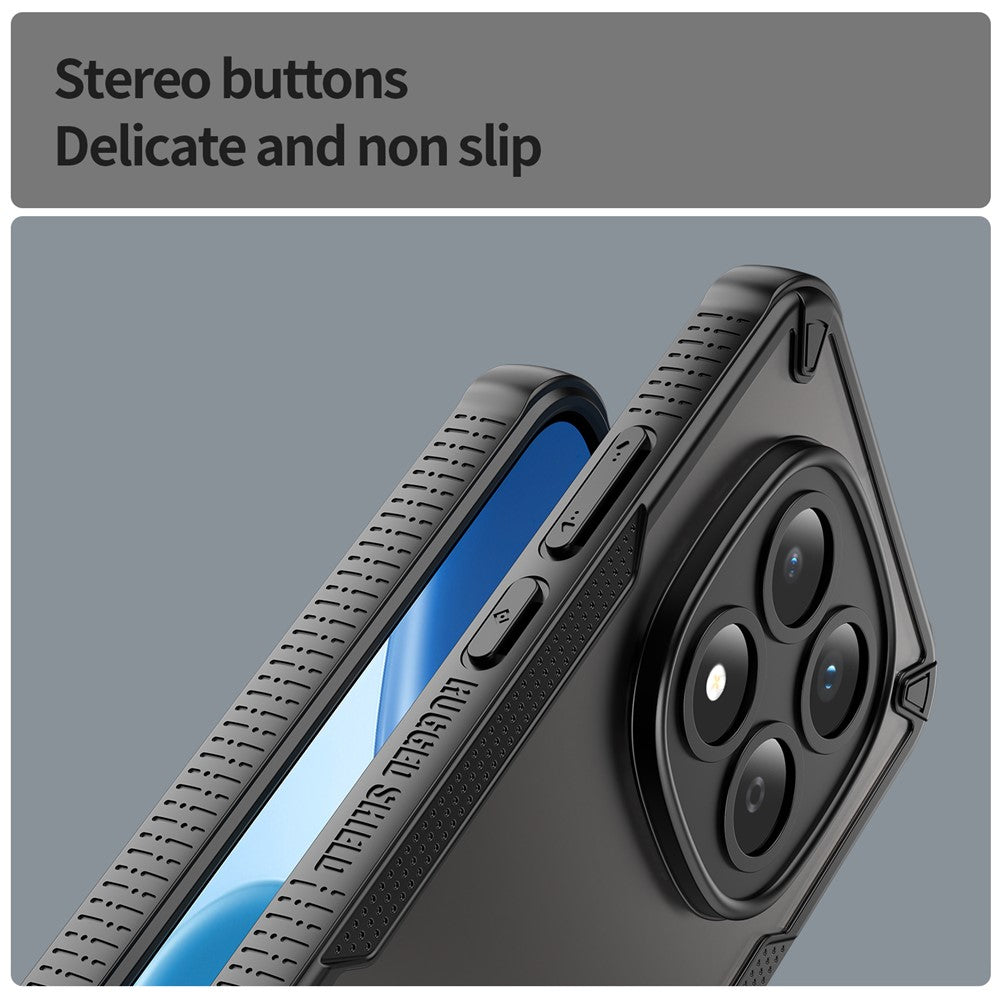 For Xiaomi Redmi Note 15 Pro 5G (Global) Case PC + TPU Semi-Transparent Frosted Finish Protective Phone Cover - Black