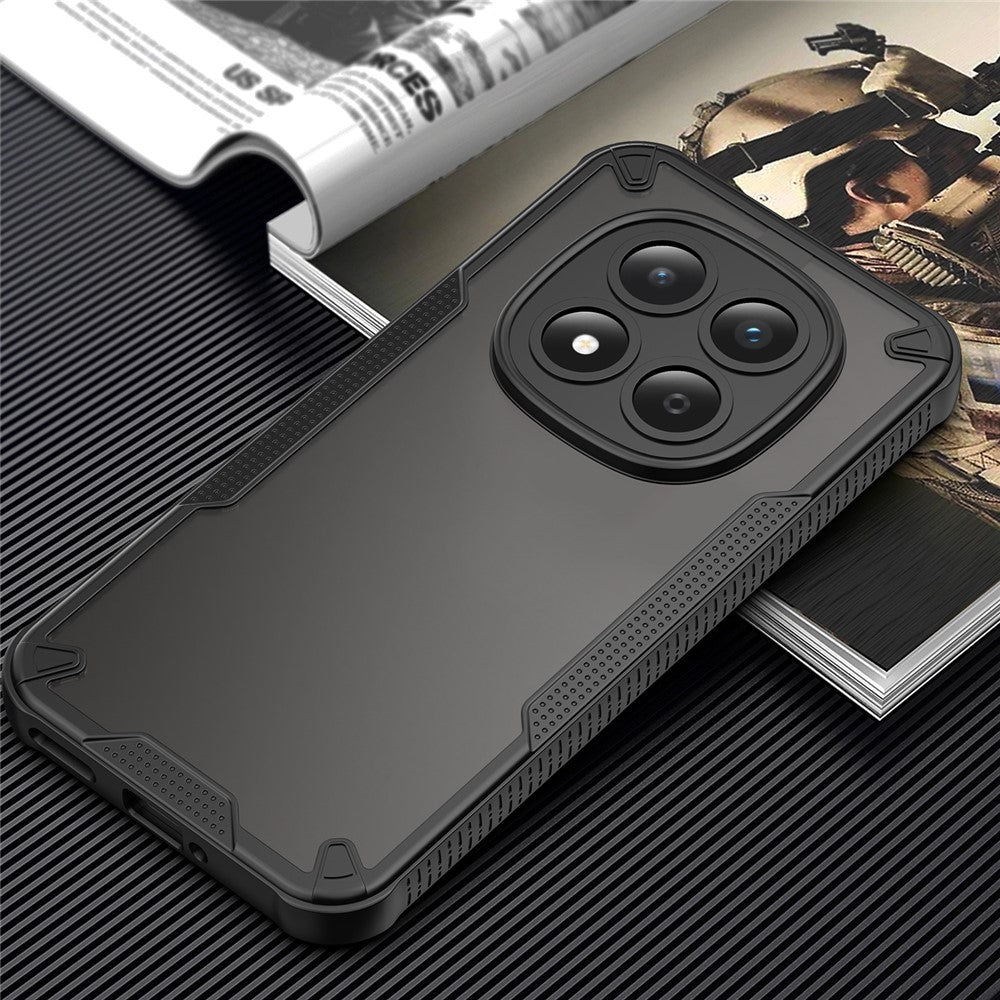 For Xiaomi Redmi Note 15 Pro 5G (Global) Case PC + TPU Semi-Transparent Frosted Finish Protective Phone Cover - Black