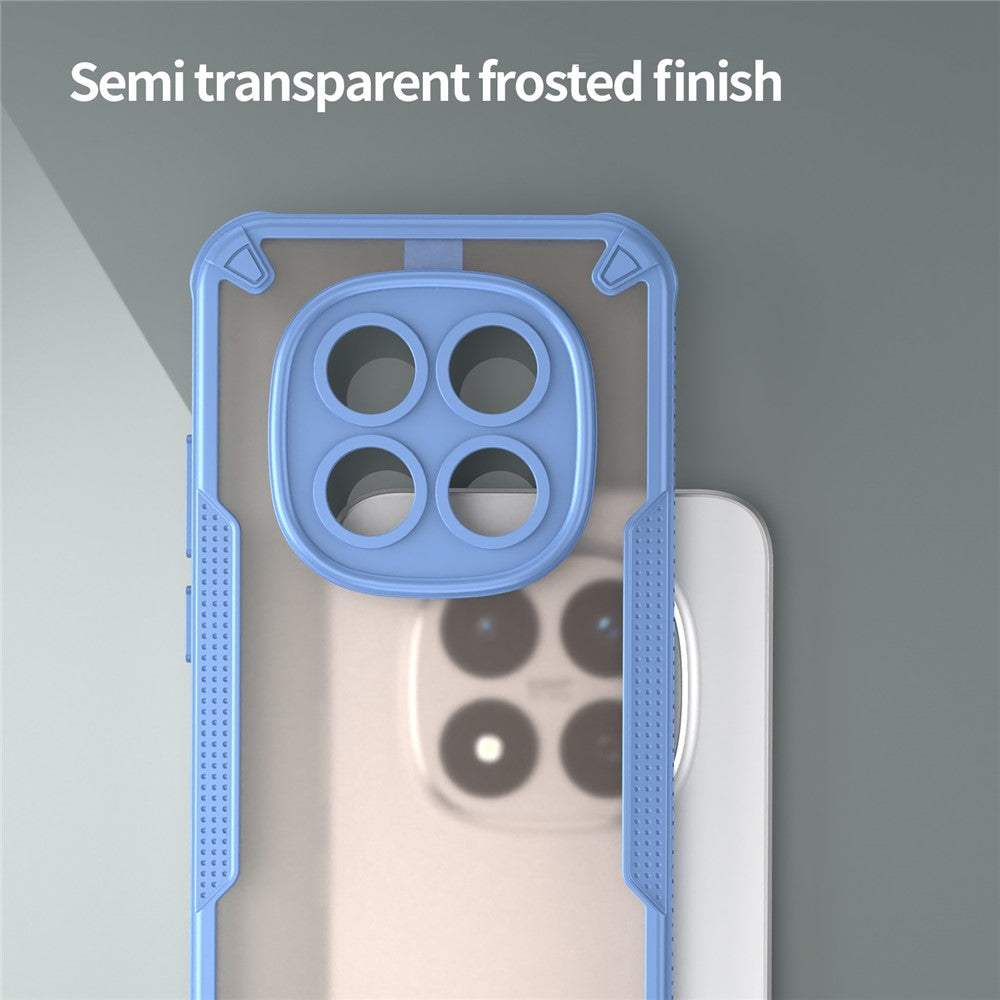 For Xiaomi Redmi Note 15 Pro 5G (Global) Case PC + TPU Semi-Transparent Frosted Finish Protective Phone Cover - Blue