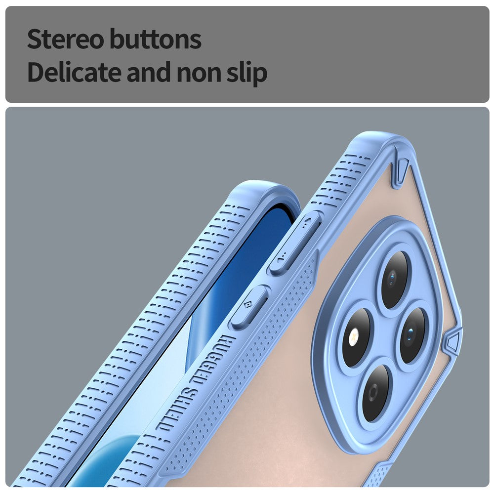 For Xiaomi Redmi Note 15 Pro 5G (Global) Case PC + TPU Semi-Transparent Frosted Finish Protective Phone Cover - Blue