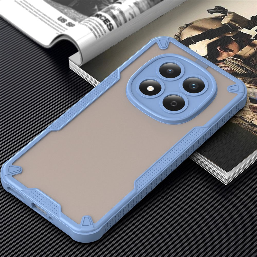For Xiaomi Redmi Note 15 Pro 5G (Global) Case PC + TPU Semi-Transparent Frosted Finish Protective Phone Cover - Blue