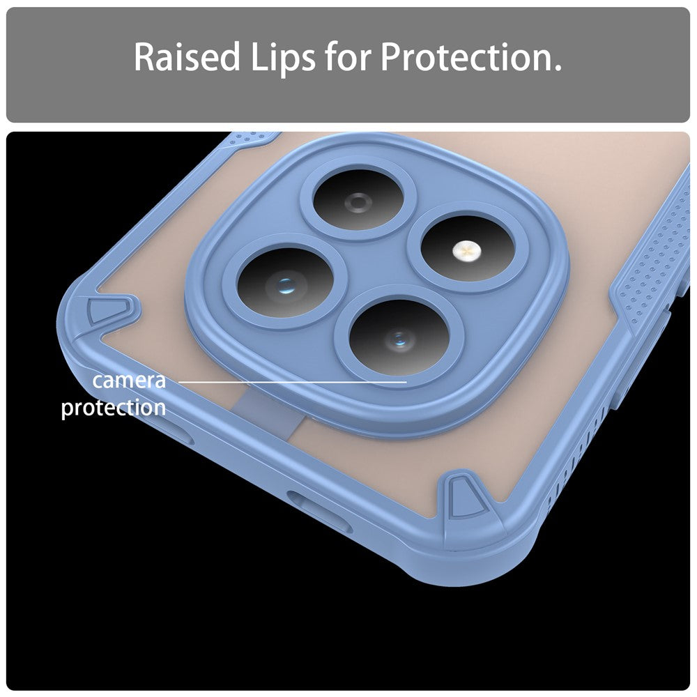 For Xiaomi Redmi Note 15 Pro 5G (Global) Case PC + TPU Semi-Transparent Frosted Finish Protective Phone Cover - Blue