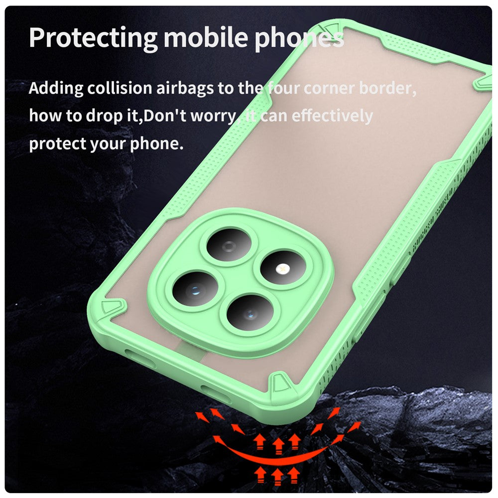 For Xiaomi Redmi Note 15 Pro 5G (Global) Case PC + TPU Semi-Transparent Frosted Finish Protective Phone Cover - Green