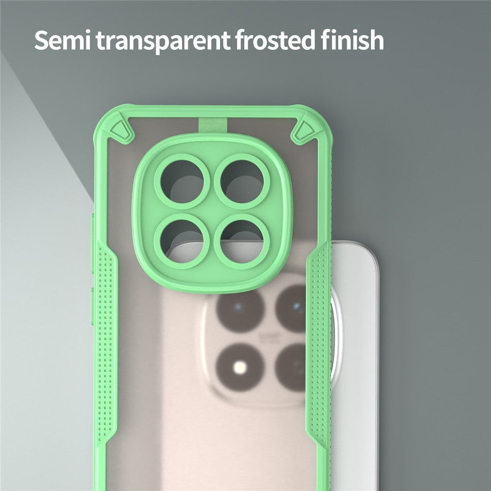 For Xiaomi Redmi Note 15 Pro 5G (Global) Case PC + TPU Semi-Transparent Frosted Finish Protective Phone Cover - Green