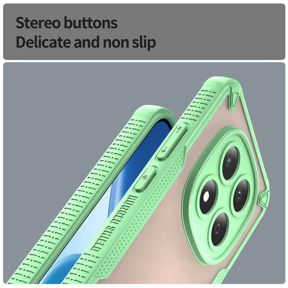 For Xiaomi Redmi Note 15 Pro 5G (Global) Case PC + TPU Semi-Transparent Frosted Finish Protective Phone Cover - Green