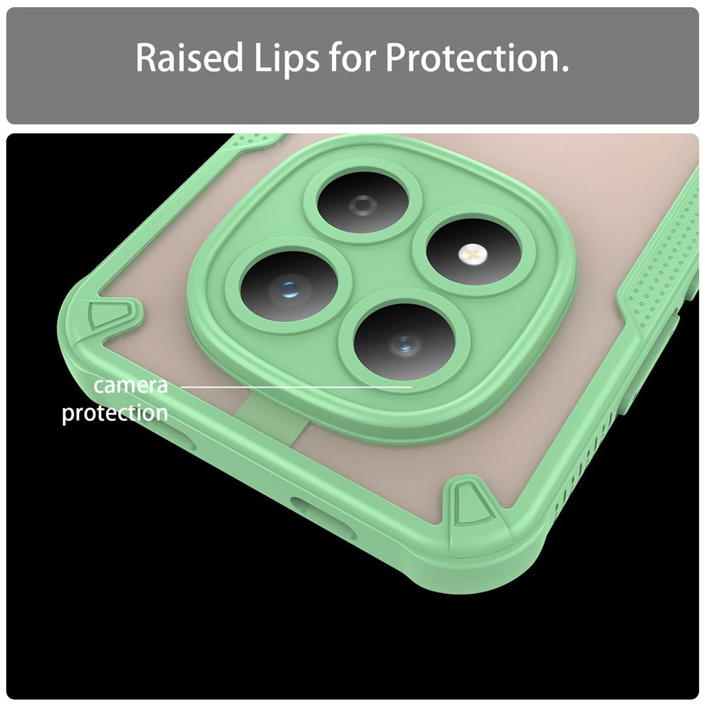 For Xiaomi Redmi Note 15 Pro 5G (Global) Case PC + TPU Semi-Transparent Frosted Finish Protective Phone Cover - Green