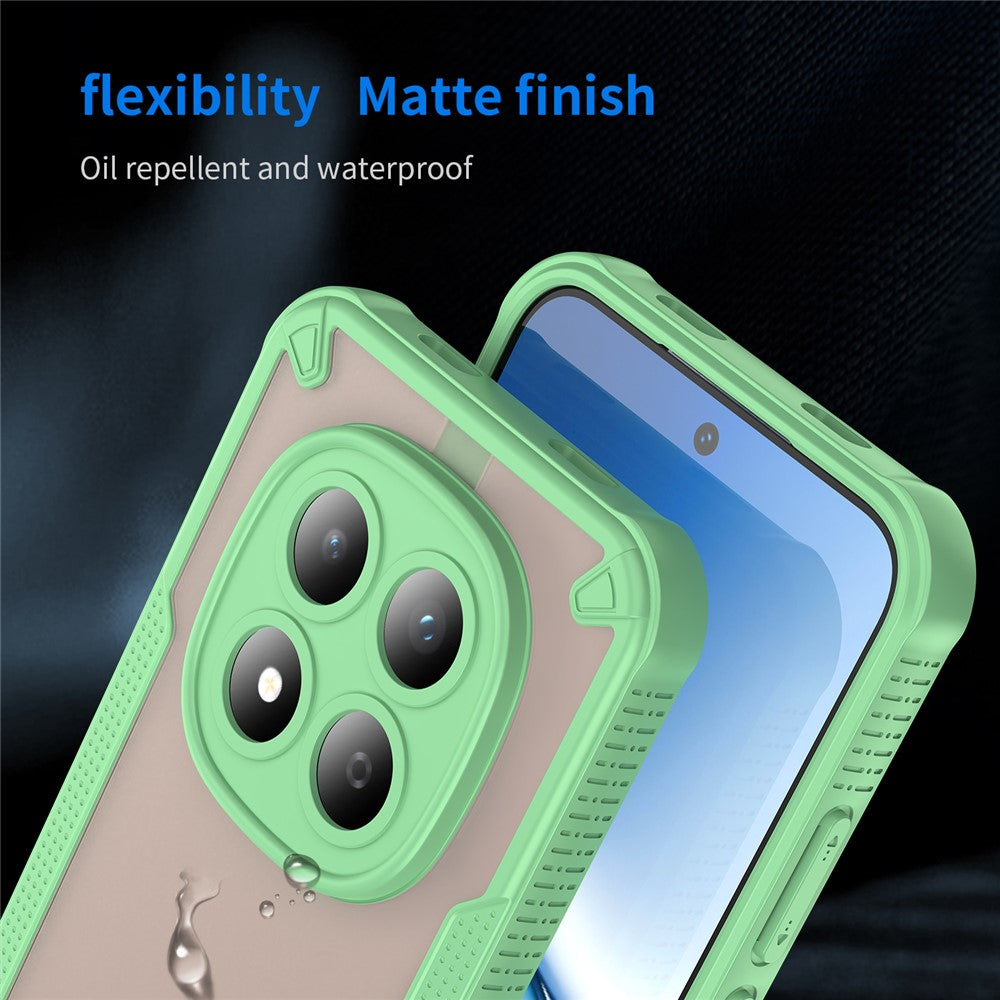 For Xiaomi Redmi Note 15 Pro 5G (Global) Case PC + TPU Semi-Transparent Frosted Finish Protective Phone Cover - Green