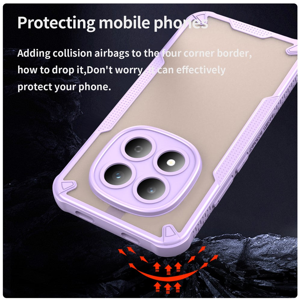 For Xiaomi Redmi Note 15 Pro 5G (Global) Case PC + TPU Semi-Transparent Frosted Finish Protective Phone Cover - Purple