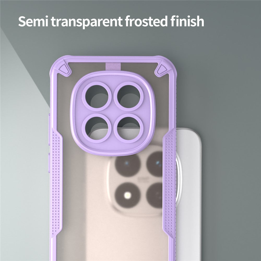 For Xiaomi Redmi Note 15 Pro 5G (Global) Case PC + TPU Semi-Transparent Frosted Finish Protective Phone Cover - Purple