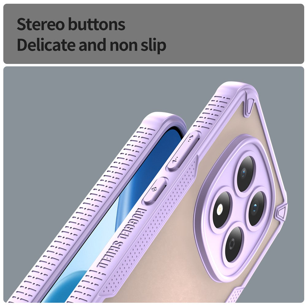 For Xiaomi Redmi Note 15 Pro 5G (Global) Case PC + TPU Semi-Transparent Frosted Finish Protective Phone Cover - Purple