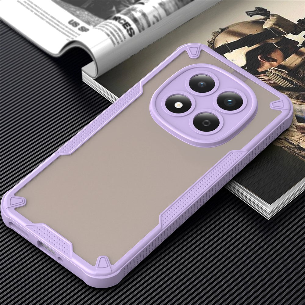 For Xiaomi Redmi Note 15 Pro 5G (Global) Case PC + TPU Semi-Transparent Frosted Finish Protective Phone Cover - Purple