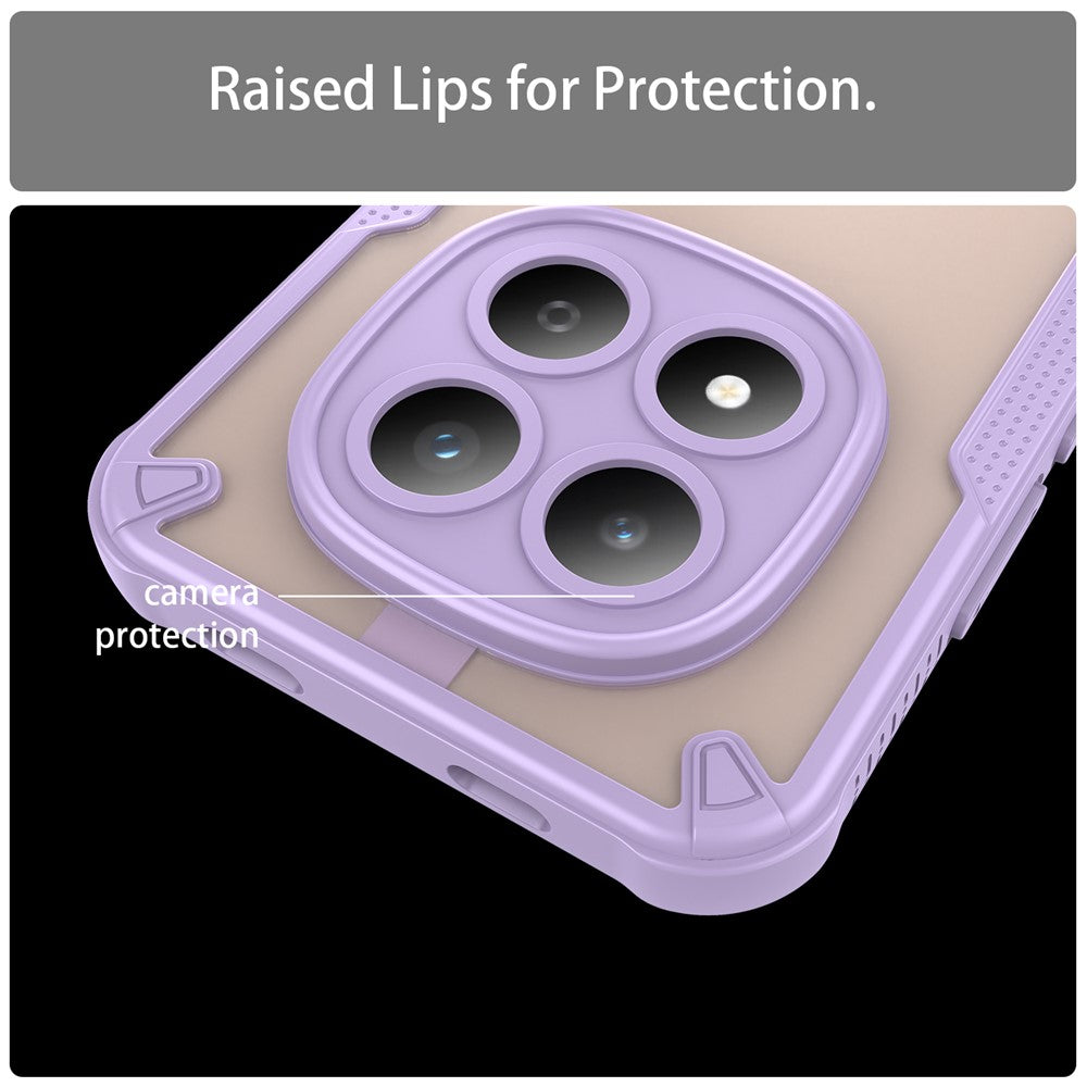 For Xiaomi Redmi Note 15 Pro 5G (Global) Case PC + TPU Semi-Transparent Frosted Finish Protective Phone Cover - Purple