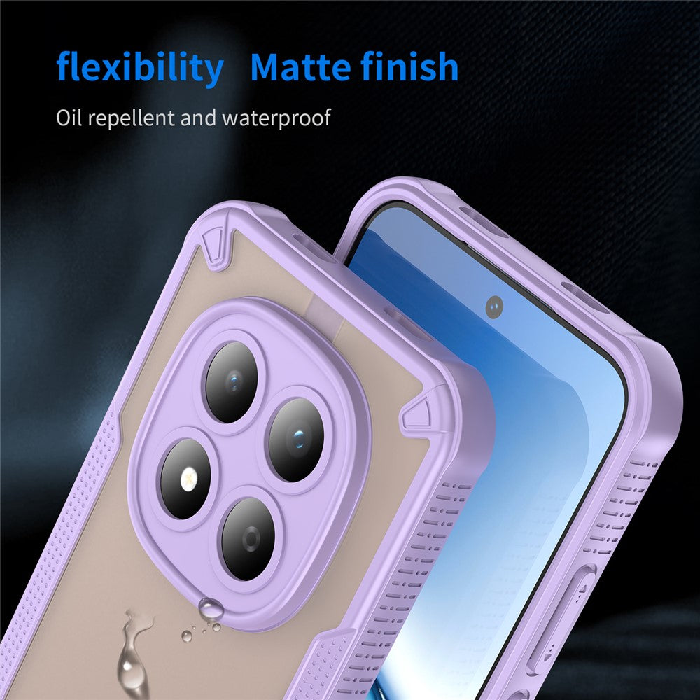 For Xiaomi Redmi Note 15 Pro 5G (Global) Case PC + TPU Semi-Transparent Frosted Finish Protective Phone Cover - Purple