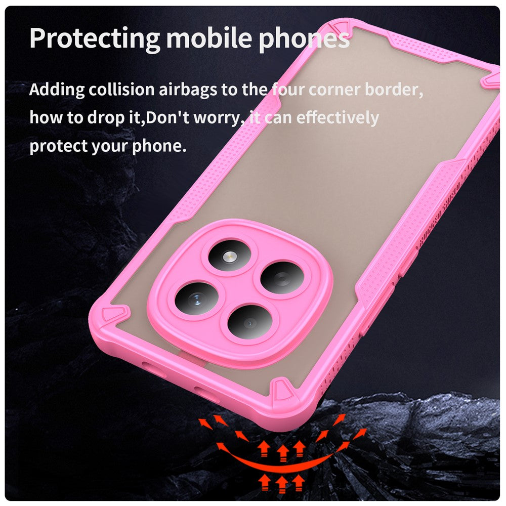 For Xiaomi Poco M8 5G / Redmi Note 15 5G (Global) / 15 4G (Global) Case PC + TPU Semi-Transparent Frosted Finish Protective Phone Cover - Pink