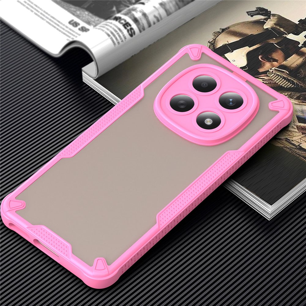 For Xiaomi Poco M8 5G / Redmi Note 15 5G (Global) / 15 4G (Global) Case PC + TPU Semi-Transparent Frosted Finish Protective Phone Cover - Pink