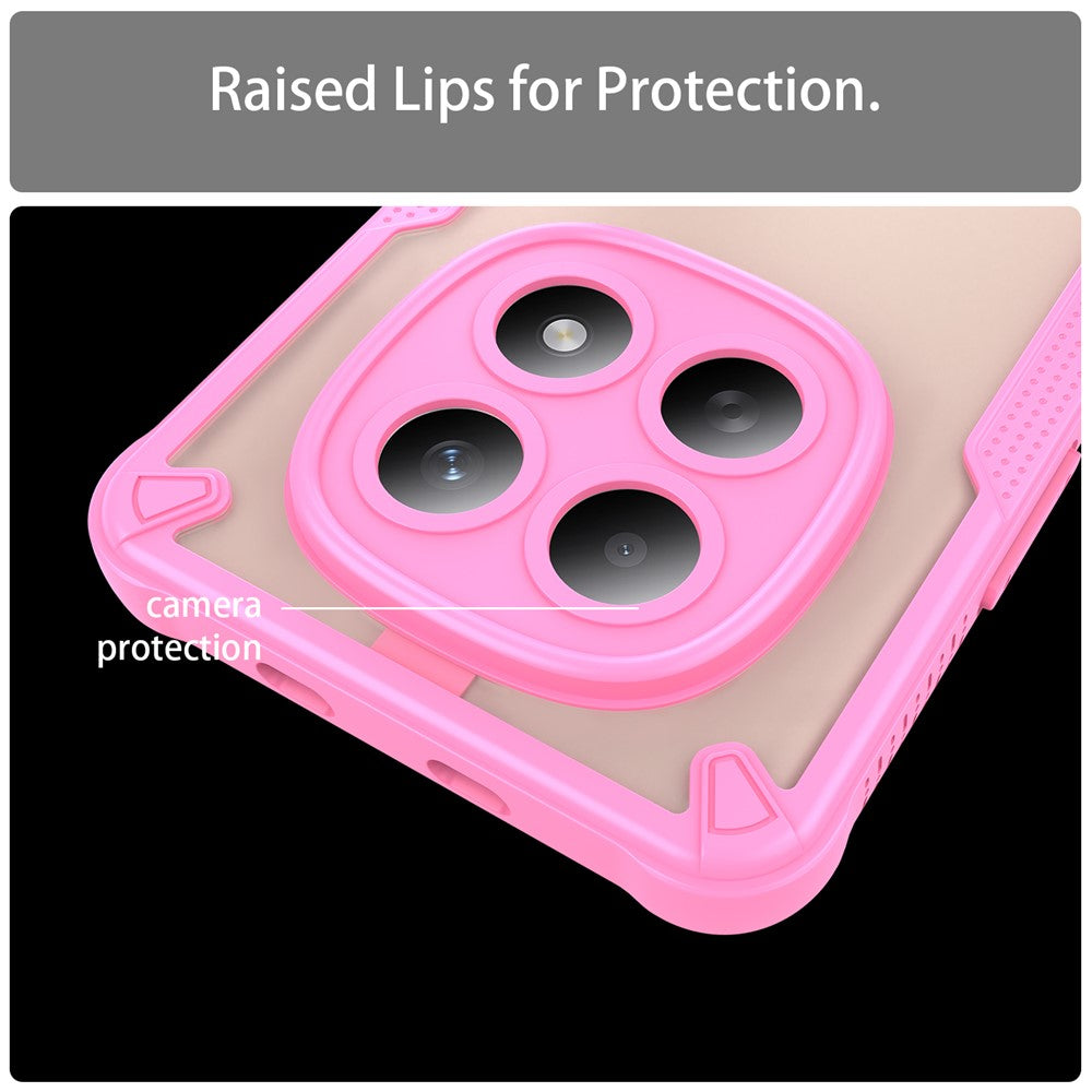 For Xiaomi Poco M8 5G / Redmi Note 15 5G (Global) / 15 4G (Global) Case PC + TPU Semi-Transparent Frosted Finish Protective Phone Cover - Pink