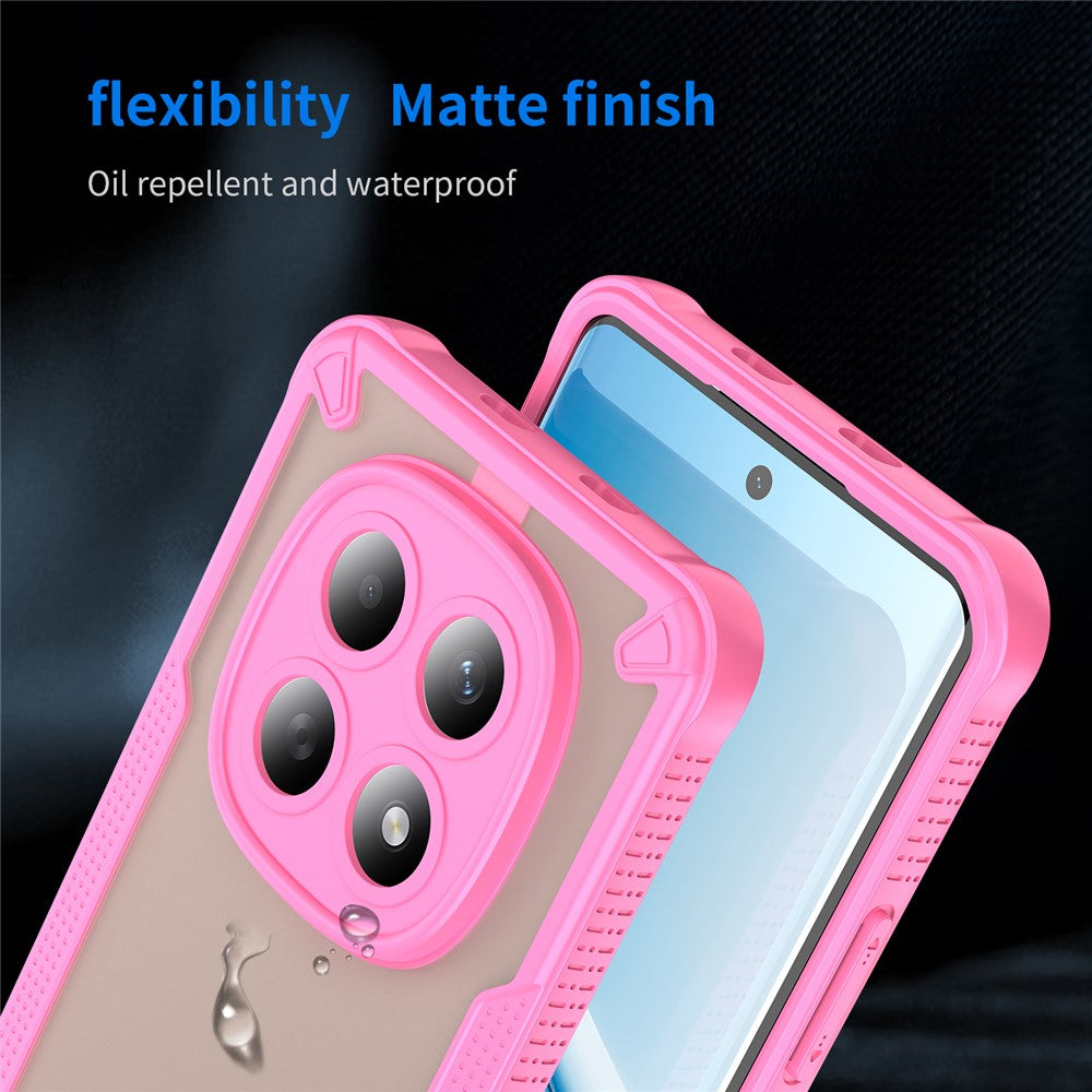 For Xiaomi Poco M8 5G / Redmi Note 15 5G (Global) / 15 4G (Global) Case PC + TPU Semi-Transparent Frosted Finish Protective Phone Cover - Pink
