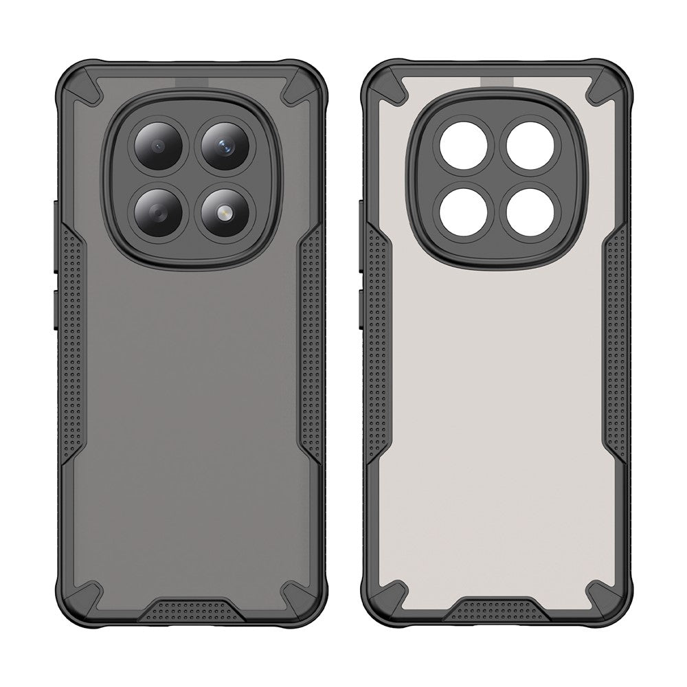 For Xiaomi Poco M8 5G / Redmi Note 15 5G (Global) / 15 4G (Global) Case PC + TPU Semi-Transparent Frosted Finish Protective Phone Cover - Black