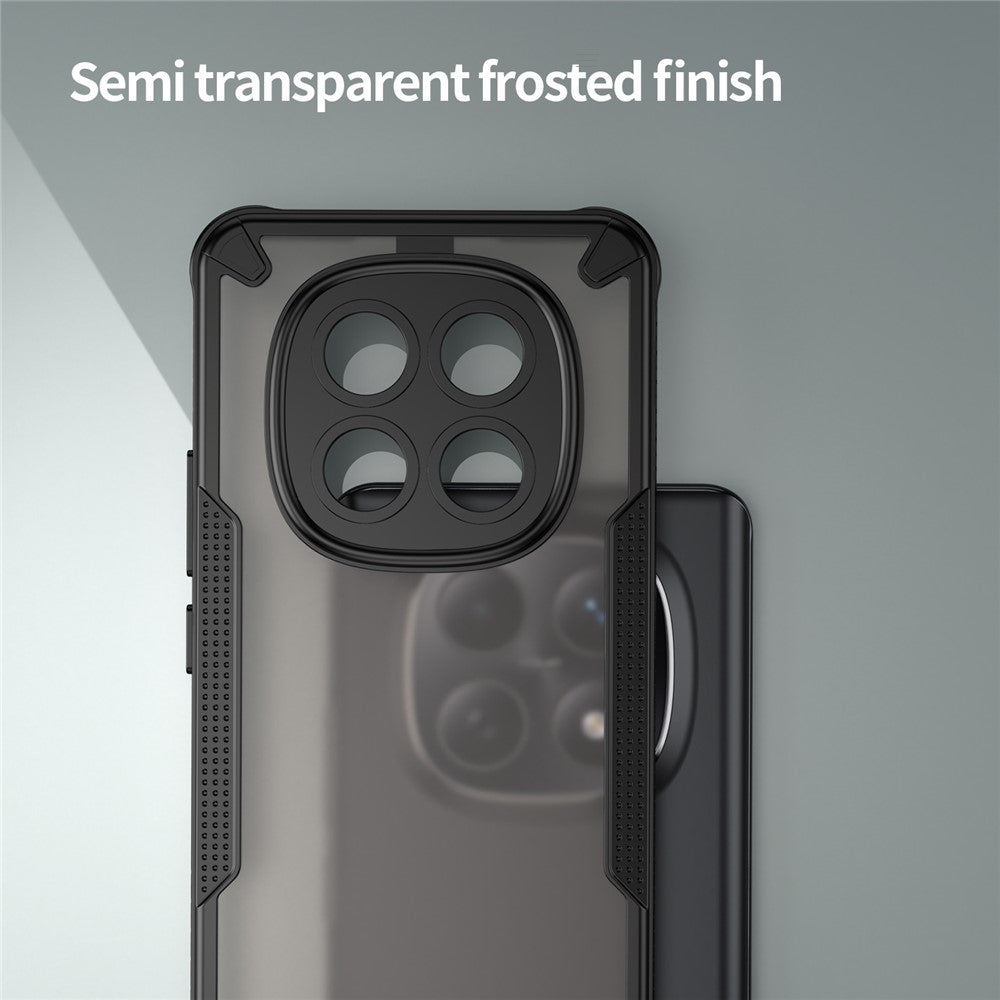 For Xiaomi Poco M8 5G / Redmi Note 15 5G (Global) / 15 4G (Global) Case PC + TPU Semi-Transparent Frosted Finish Protective Phone Cover - Black