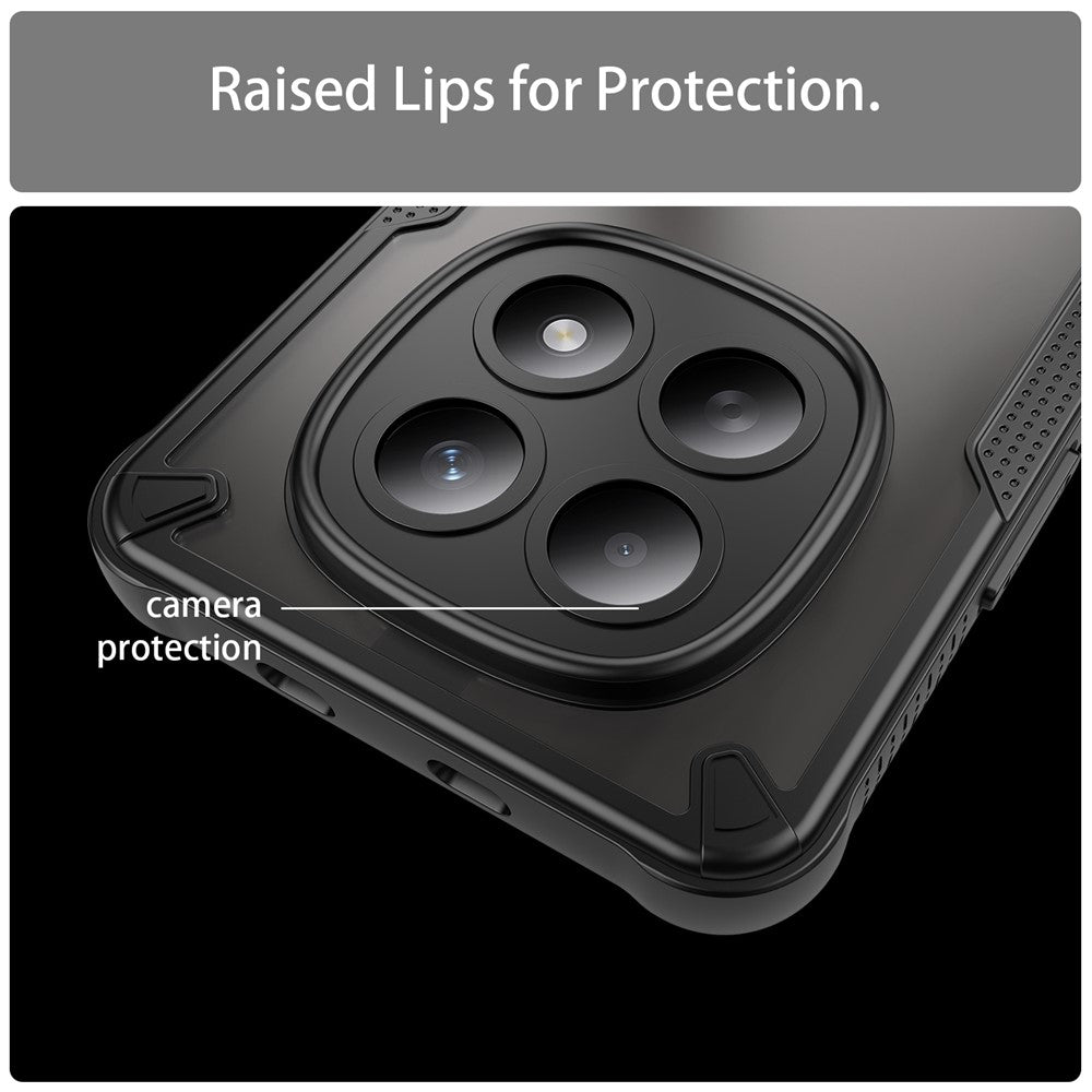For Xiaomi Poco M8 5G / Redmi Note 15 5G (Global) / 15 4G (Global) Case PC + TPU Semi-Transparent Frosted Finish Protective Phone Cover - Black