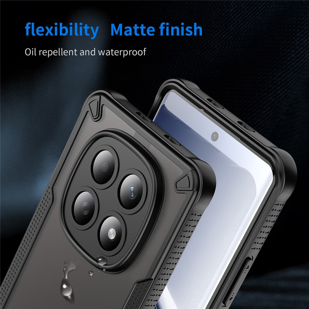 For Xiaomi Poco M8 5G / Redmi Note 15 5G (Global) / 15 4G (Global) Case PC + TPU Semi-Transparent Frosted Finish Protective Phone Cover - Black