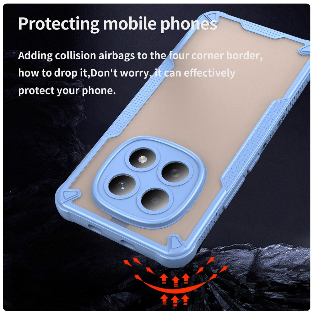 For Xiaomi Poco M8 5G / Redmi Note 15 5G (Global) / 15 4G (Global) Case PC + TPU Semi-Transparent Frosted Finish Protective Phone Cover - Blue