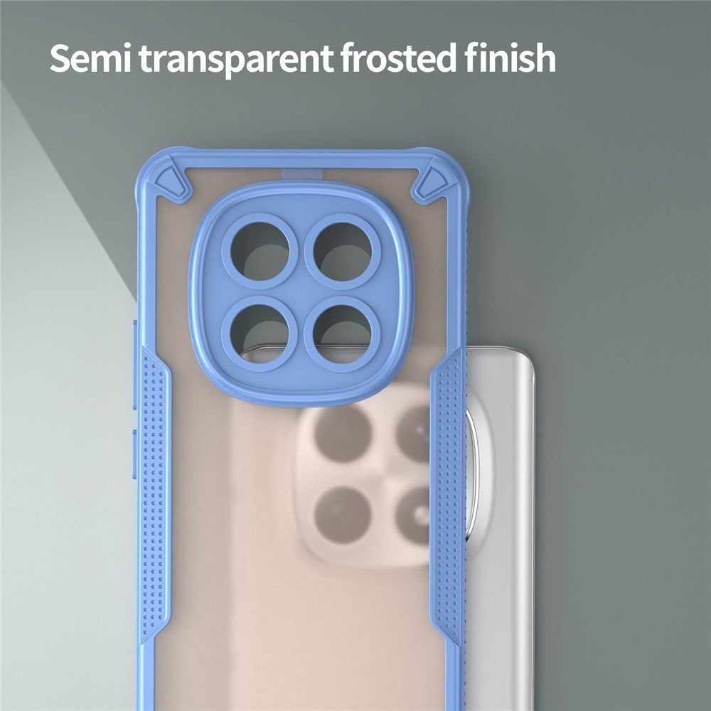 For Xiaomi Poco M8 5G / Redmi Note 15 5G (Global) / 15 4G (Global) Case PC + TPU Semi-Transparent Frosted Finish Protective Phone Cover - Blue