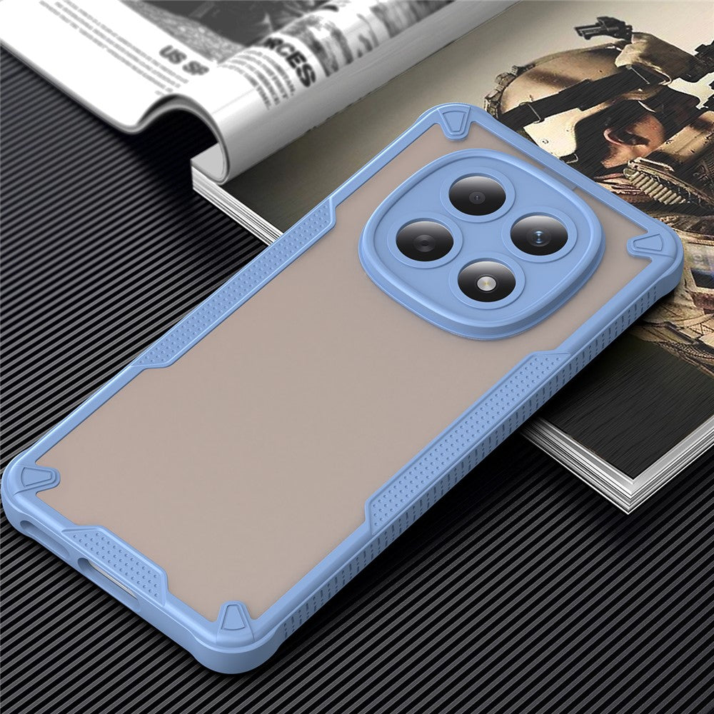 For Xiaomi Poco M8 5G / Redmi Note 15 5G (Global) / 15 4G (Global) Case PC + TPU Semi-Transparent Frosted Finish Protective Phone Cover - Blue