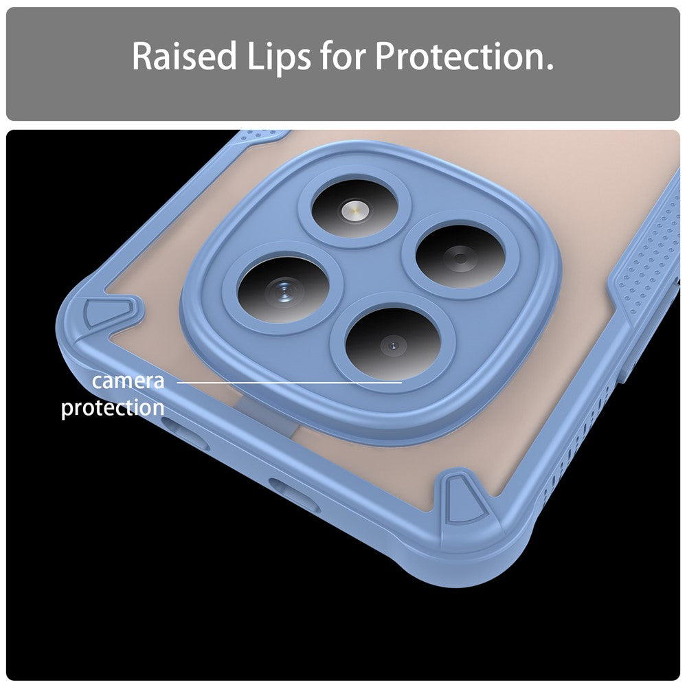 For Xiaomi Poco M8 5G / Redmi Note 15 5G (Global) / 15 4G (Global) Case PC + TPU Semi-Transparent Frosted Finish Protective Phone Cover - Blue