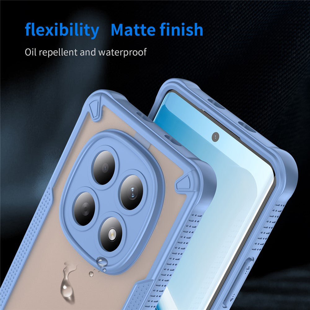 For Xiaomi Poco M8 5G / Redmi Note 15 5G (Global) / 15 4G (Global) Case PC + TPU Semi-Transparent Frosted Finish Protective Phone Cover - Blue