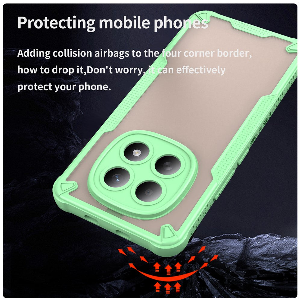 For Xiaomi Poco M8 5G / Redmi Note 15 5G (Global) / 15 4G (Global) Case PC + TPU Semi-Transparent Frosted Finish Protective Phone Cover - Green