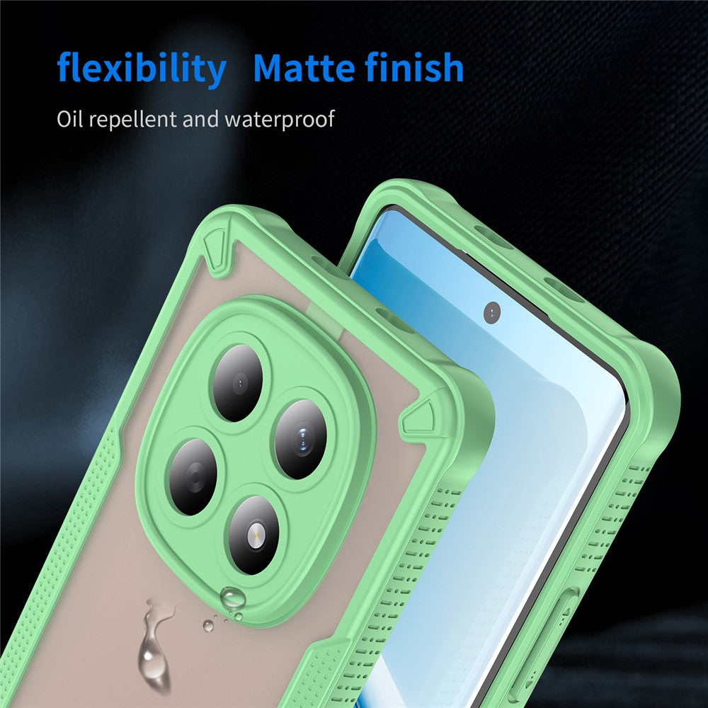For Xiaomi Poco M8 5G / Redmi Note 15 5G (Global) / 15 4G (Global) Case PC + TPU Semi-Transparent Frosted Finish Protective Phone Cover - Green