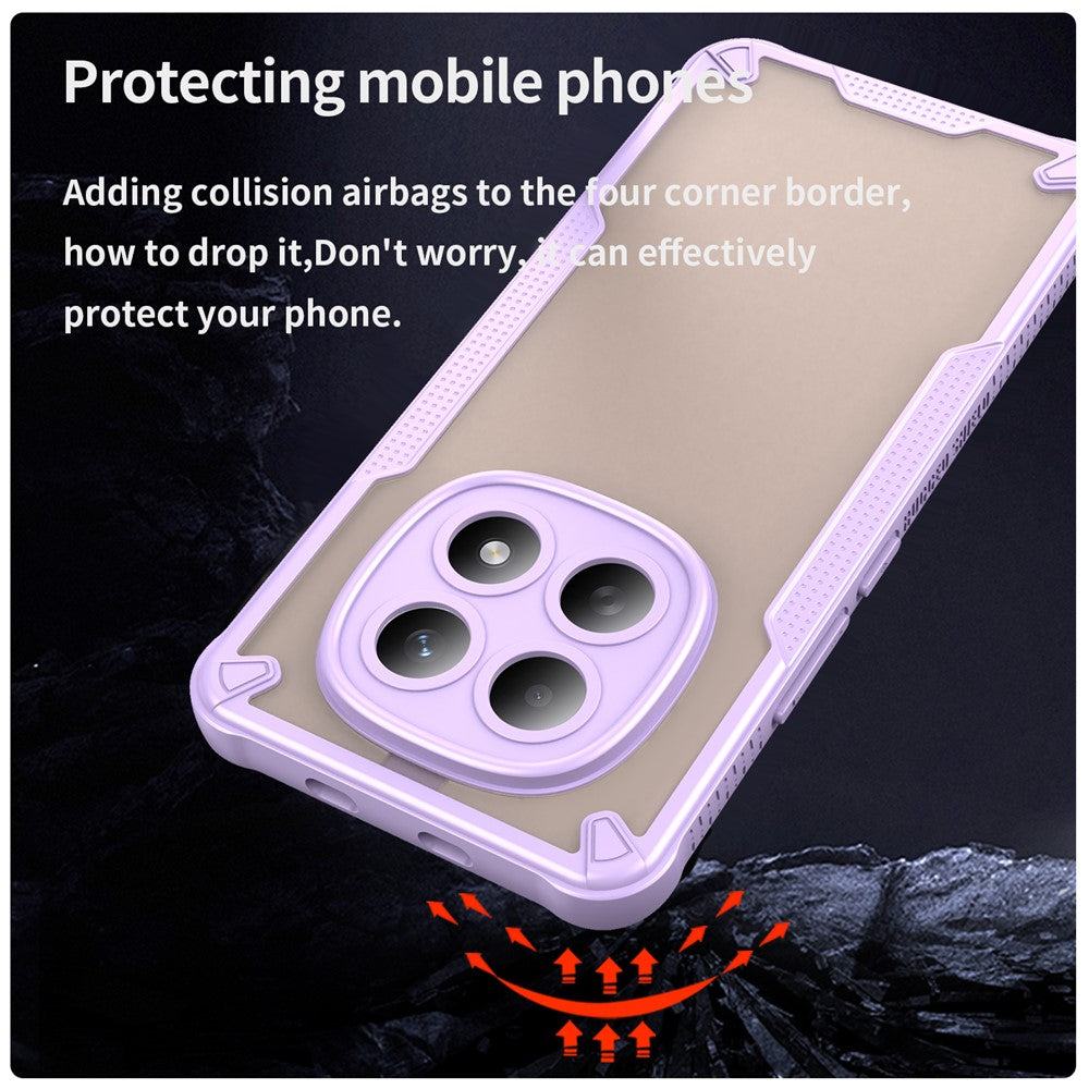 For Xiaomi Poco M8 5G / Redmi Note 15 5G (Global) / 15 4G (Global) Case PC + TPU Semi-Transparent Frosted Finish Protective Phone Cover - Purple