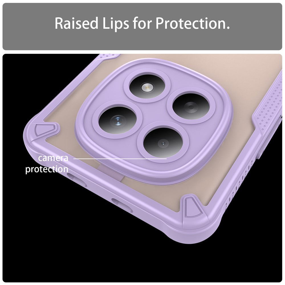 For Xiaomi Poco M8 5G / Redmi Note 15 5G (Global) / 15 4G (Global) Case PC + TPU Semi-Transparent Frosted Finish Protective Phone Cover - Purple