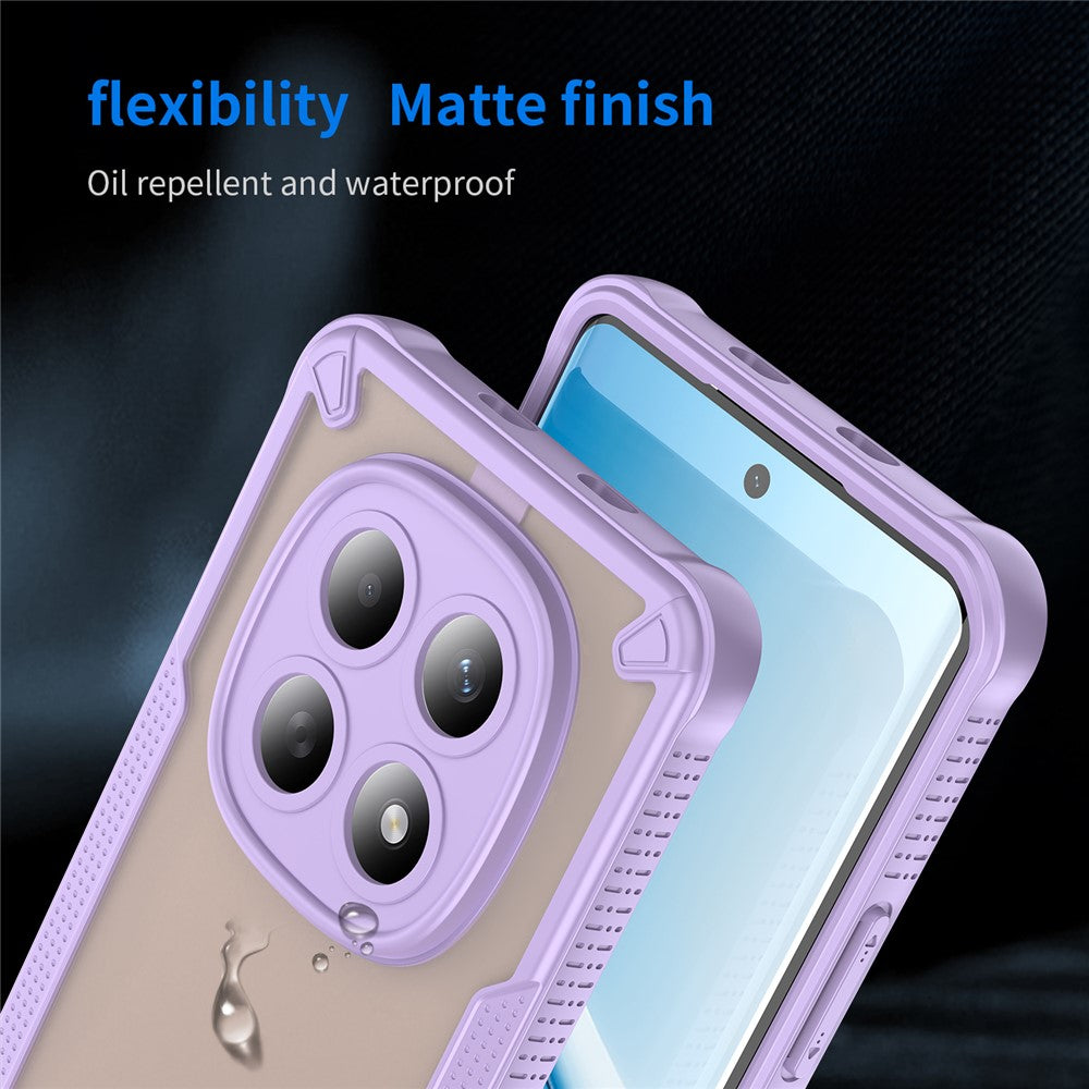 For Xiaomi Poco M8 5G / Redmi Note 15 5G (Global) / 15 4G (Global) Case PC + TPU Semi-Transparent Frosted Finish Protective Phone Cover - Purple