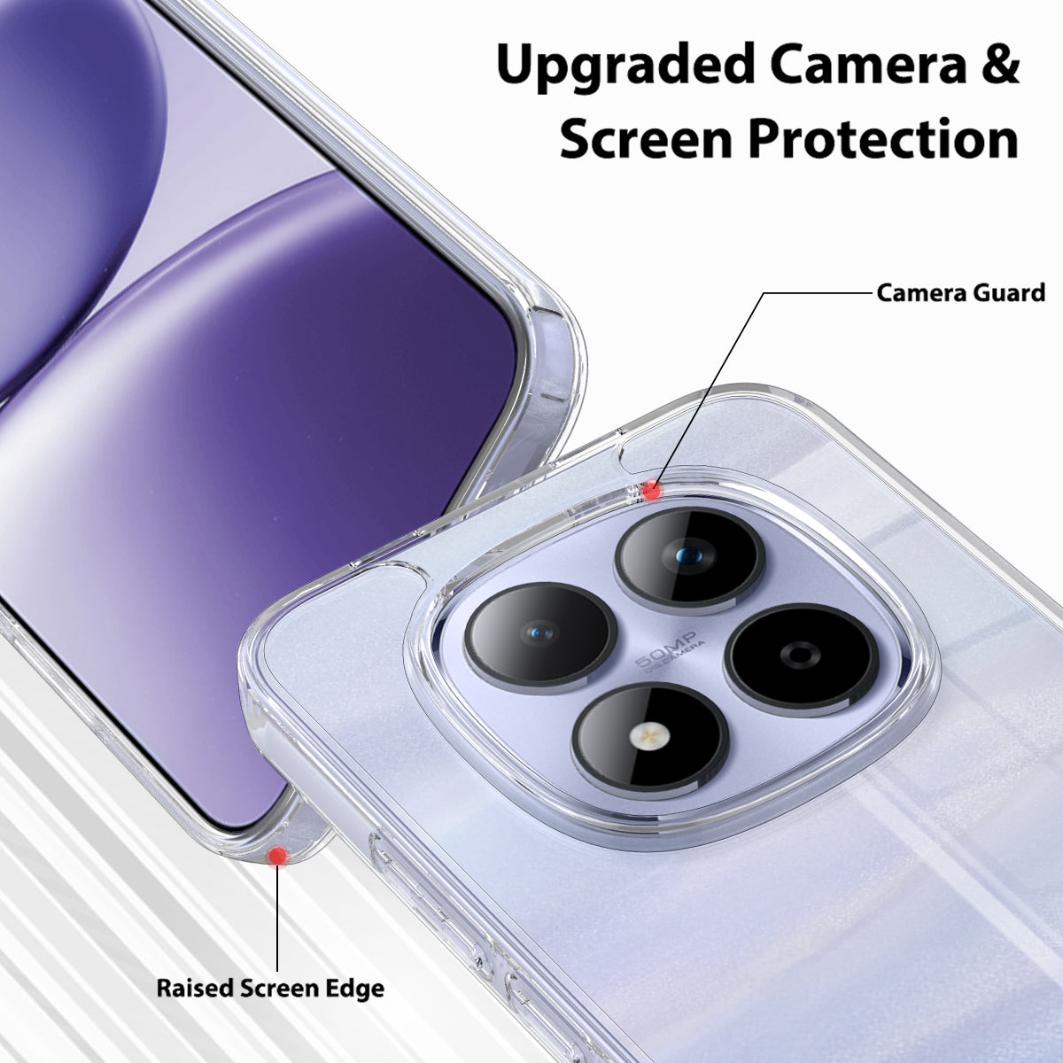 For Xiaomi Redmi Note 15 Pro 5G (Global) Clear Phone Case TPU+Acrylic Shockproof Phone Back Cover - Clear