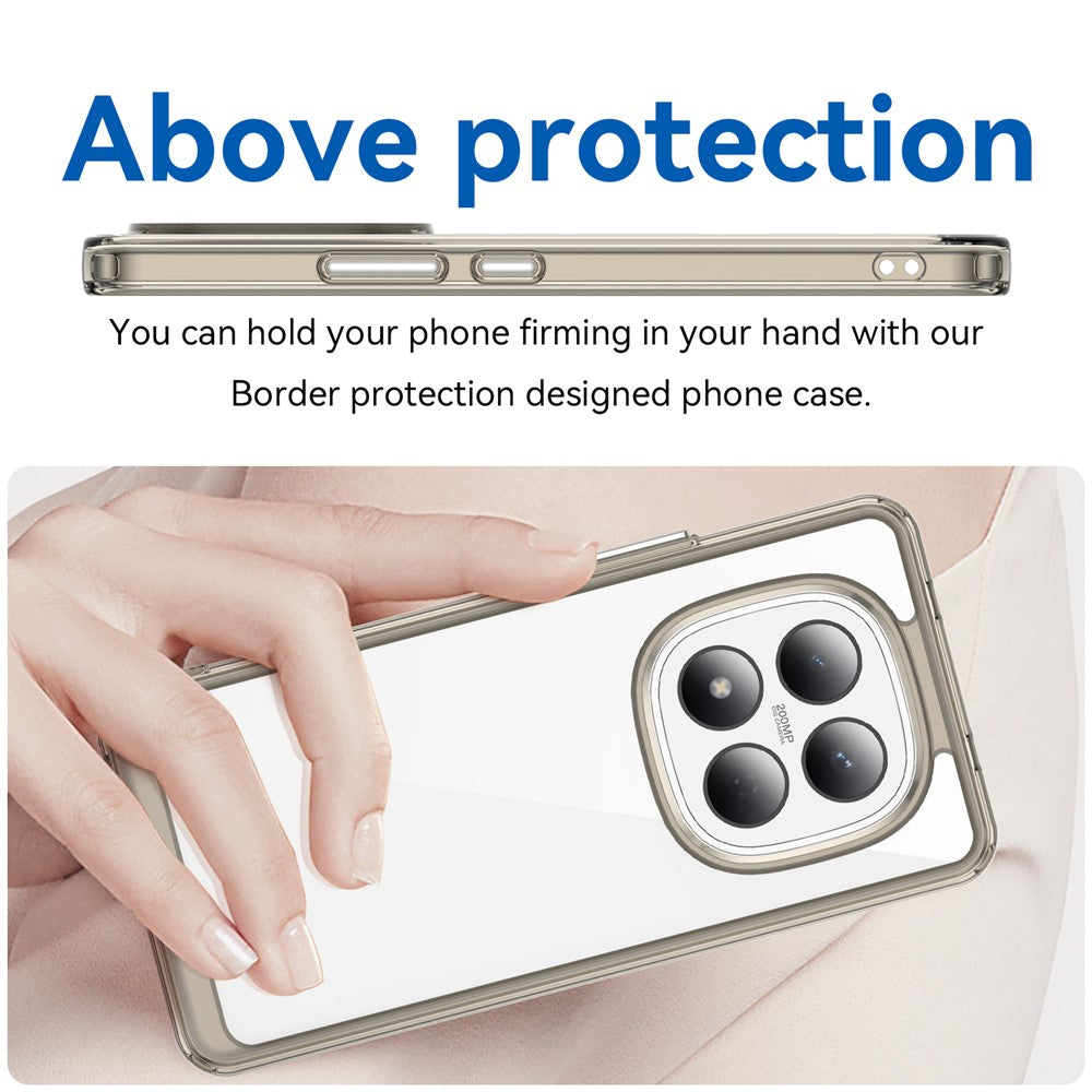 For Xiaomi Redmi Note 15 Pro 4G (Global) Case TPU + Acrylic Protective Clear Phone Cover - Transparent Grey