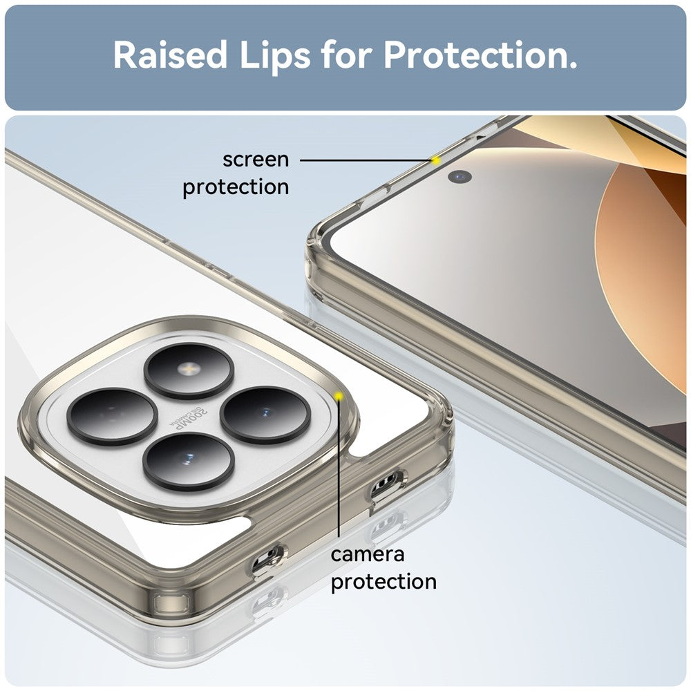 For Xiaomi Redmi Note 15 Pro 4G (Global) Case TPU + Acrylic Protective Clear Phone Cover - Transparent Grey