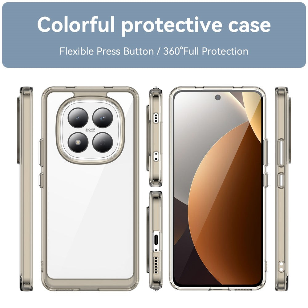 For Xiaomi Redmi Note 15 Pro 4G (Global) Case TPU + Acrylic Protective Clear Phone Cover - Transparent Grey
