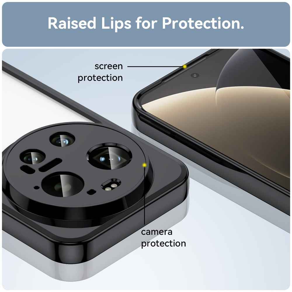 For Xiaomi 17 Ultra 5G Case TPU + Acrylic Protective Clear Phone Cover - Black