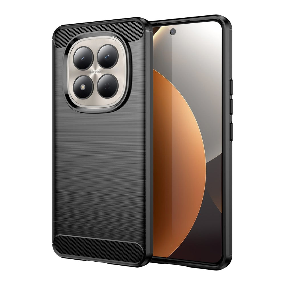 For Xiaomi Redmi Note 15 Pro 4G (Global) Case Protective Phone Cover Carbon Fiber Texture Brushed - Black