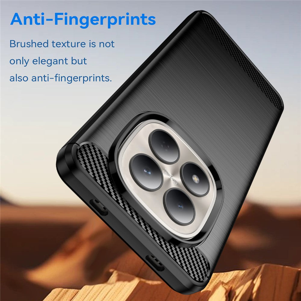 For Xiaomi Redmi Note 15 Pro 4G (Global) Case Protective Phone Cover Carbon Fiber Texture Brushed - Black