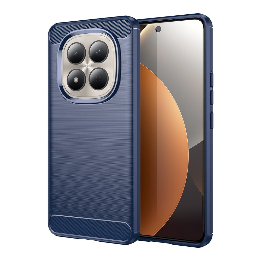For Xiaomi Redmi Note 15 Pro 4G (Global) Case Protective Phone Cover Carbon Fiber Texture Brushed - Blue